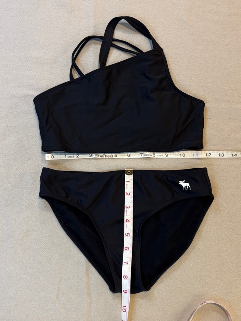 abercrombie kids Black One-Shoulder Strappy Bikini